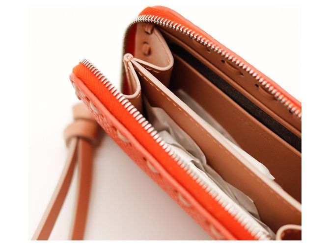 Fendi Roma Cartera de cuero naranja con cremallera - vista 8