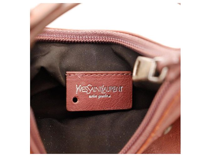 Yves Saint Laurent Borsa a tracolla YSL Monogram Marrone - vista 10
