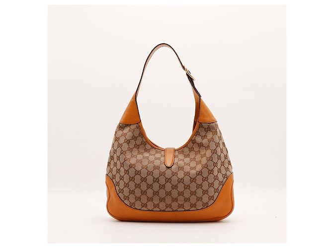 Gucci Jackie Borsa Hobo Medium GG Canvas Marrone Beige - vista 3