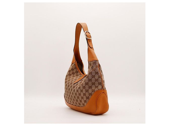 Gucci Jackie Borsa Hobo Medium GG Canvas Marrone Beige - vista 4