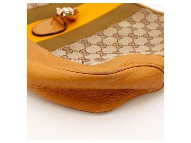Gucci Jackie Borsa Hobo Medium GG Canvas Marrone Beige - vista 9
