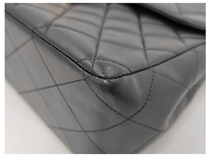 Chanel Vintage Classic Double Flap Maxi CC Lambskin Nero - vista 4