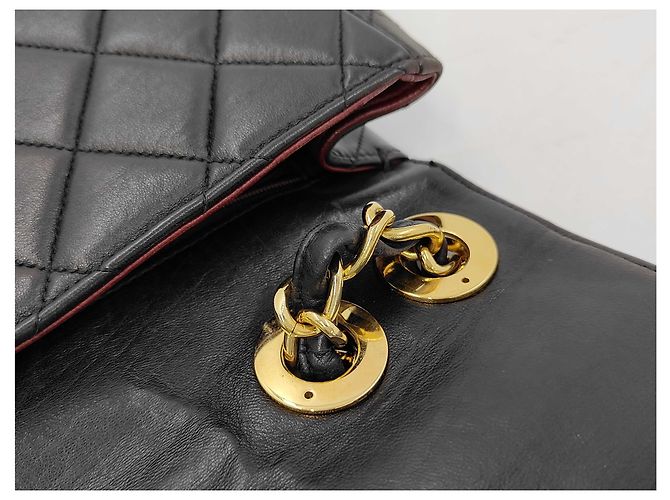 Chanel Vintage Classic Double Flap Maxi CC Lambskin Nero - vista 7