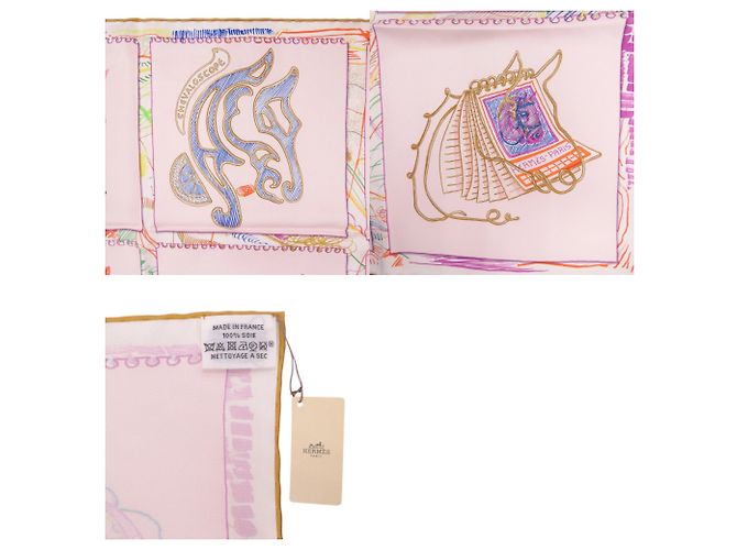 Foulard Carré 90 Chevaloscope Neon Hermès Rosa Porpora - vista 3