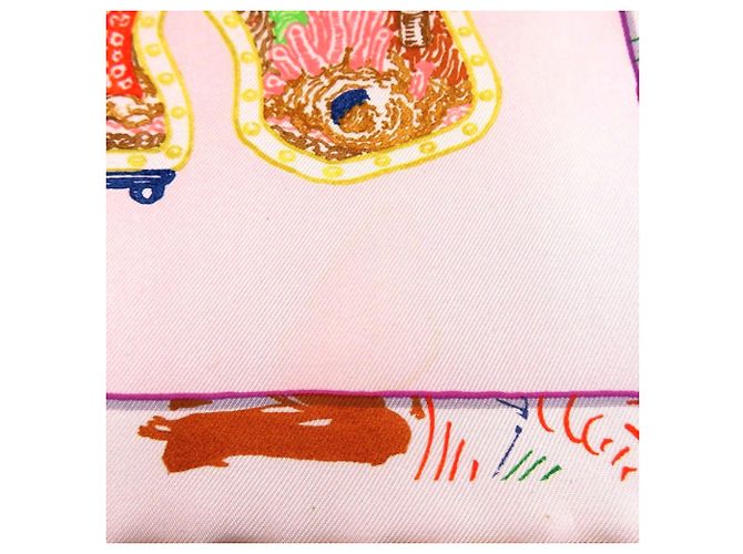 Foulard Carré 90 Chevaloscope Neon Hermès Rosa Porpora - vista 4