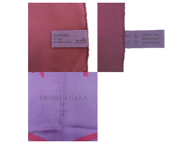 Hermès Hermes Carre 90 BRIDES de GALA Sciarpa in seta viola Porpora - vista 3