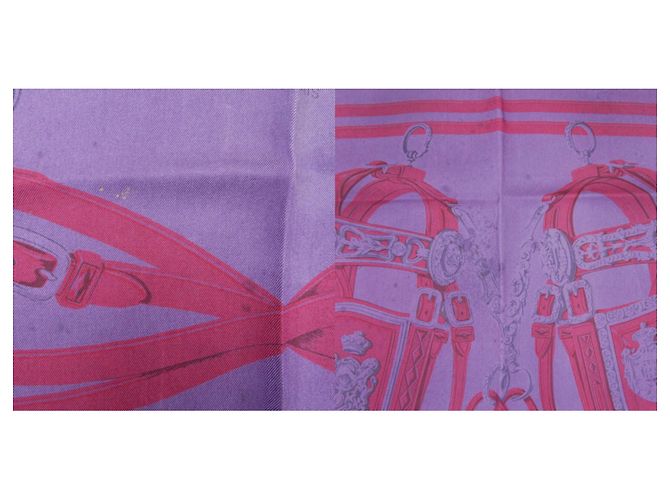 Hermès Hermes Carre 90 BRIDES de GALA Sciarpa in seta viola Porpora - vista 4
