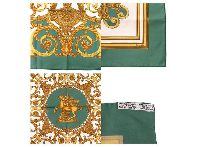 Hermès Hermes Carre 90 Les Tuileries Seidentuch Grün Weiß - Ansicht 3