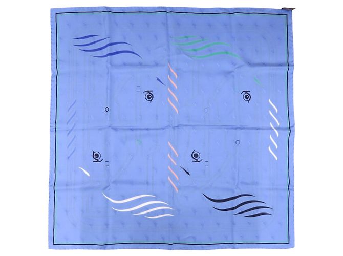Hermès Hermes Carre 70 QUADRIGE Seidentuch Blau - Ansicht 3
