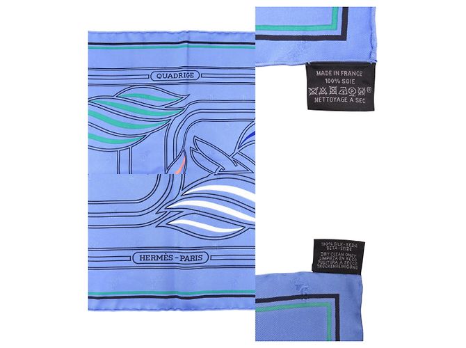 Hermès Hermes Carre 70 QUADRIGE Seidentuch Blau - Ansicht 4