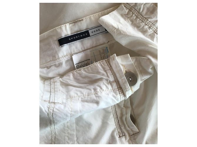 Sportmax Code Pantalones Wide Leg de algodón blanco - vista 4