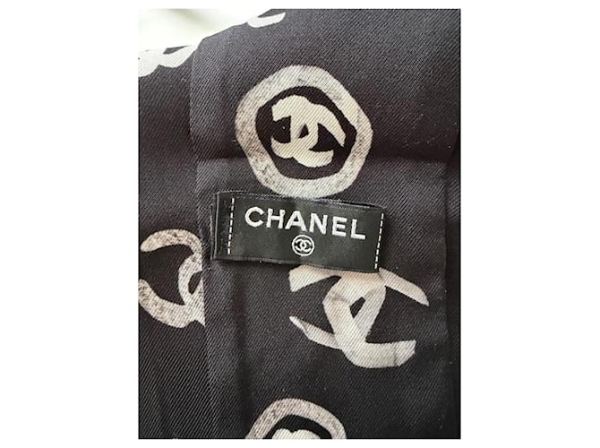 Twilly Chanel in seta bianco e nero - vista 5