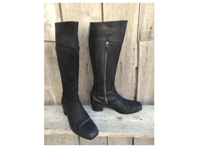 Stivali alti in nubuck Balenciaga Nero - vista 2