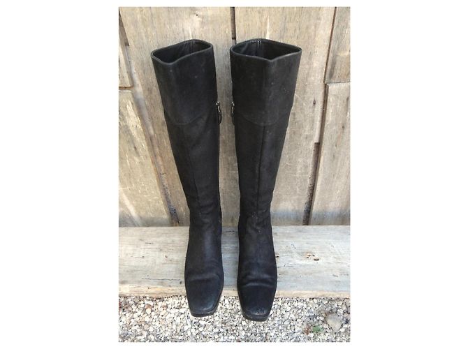 Stivali alti in nubuck Balenciaga Nero - vista 4