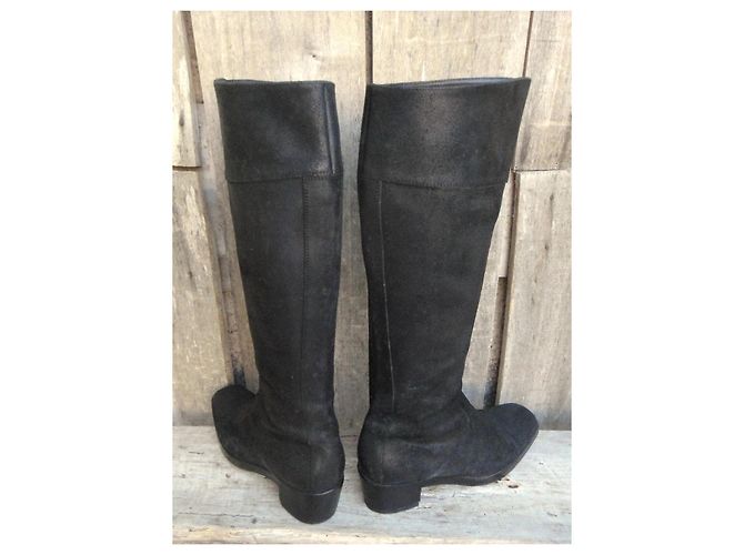 Stivali alti in nubuck Balenciaga Nero - vista 5