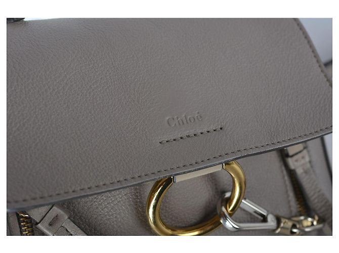 Chloé Faye Piccola Borsa a Tracolla in Pelle - Taupe Gray Beige - vista 10
