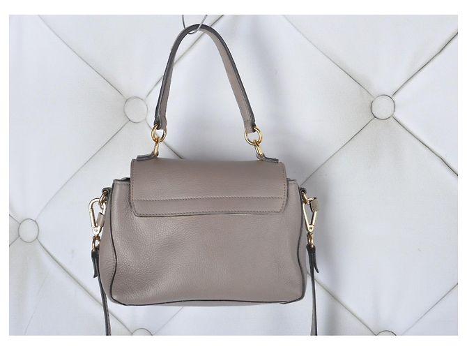 Chloé Faye Piccola Borsa a Tracolla in Pelle - Taupe Gray Beige - vista 5