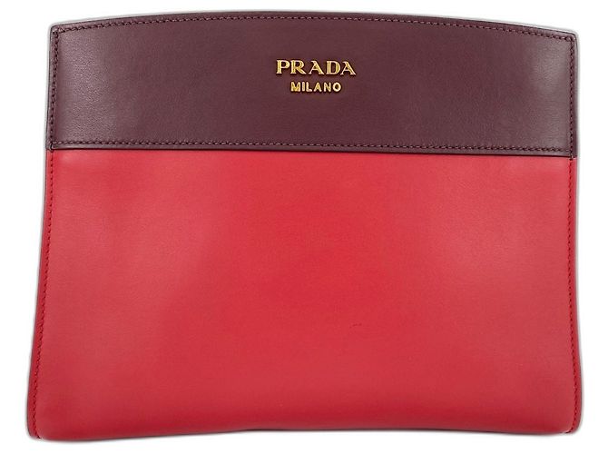 Borsa a tracolla in pelle rossa Prada Rosso - vista 2