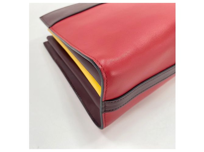 Borsa a tracolla in pelle rossa Prada Rosso - vista 8
