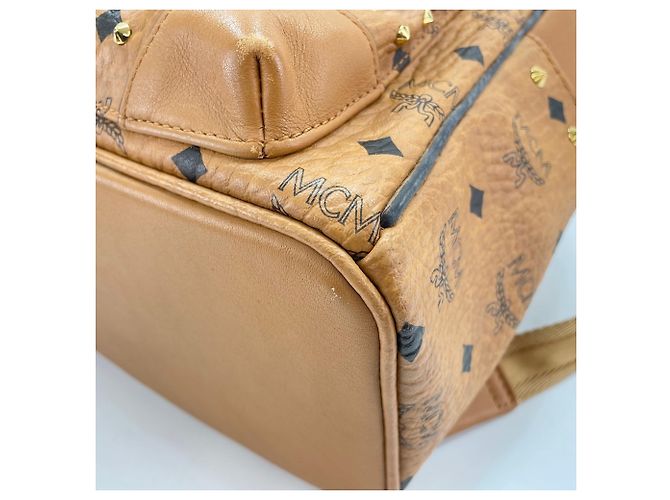 MCM Vitos Monogram Coated Canvas Rucksack Beige - Ansicht 10