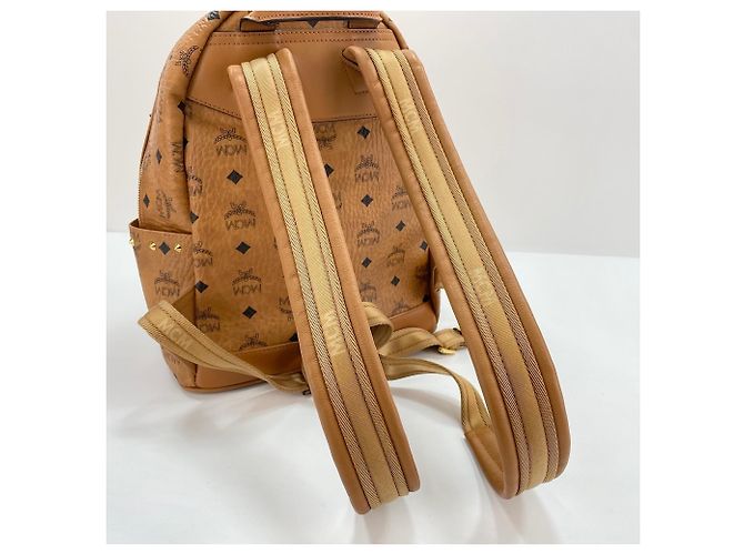 MCM Vitos Monogram Coated Canvas Rucksack Beige - Ansicht 11