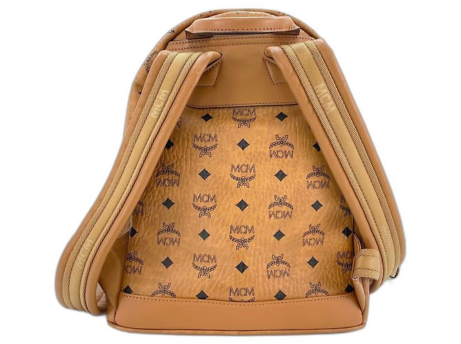 MCM Vitos Monogram Coated Canvas Rucksack Beige - Ansicht 3
