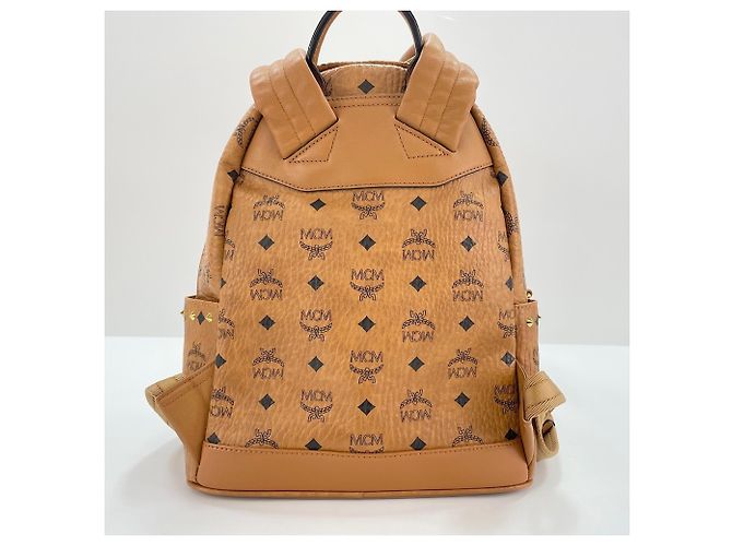MCM Vitos Monogram Coated Canvas Rucksack Beige - Ansicht 4