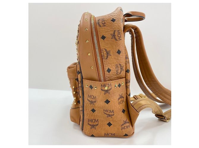 MCM Vitos Monogram Coated Canvas Rucksack Beige - Ansicht 5