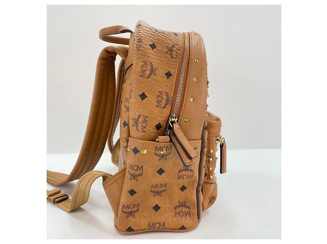 MCM Vitos Monogram Coated Canvas Rucksack Beige - Ansicht 6