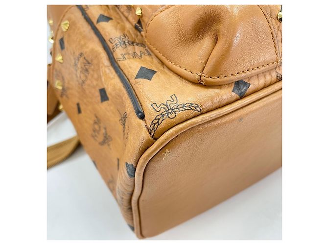 MCM Vitos Monogram Coated Canvas Rucksack Beige - Ansicht 9