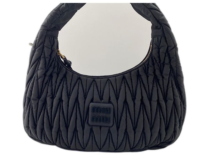Borsa Miu Miu Wonder Matelassé Nero - vista 2