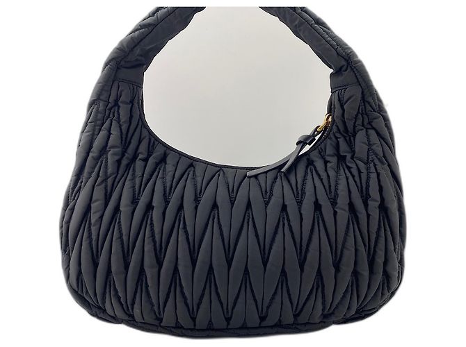 Borsa Miu Miu Wonder Matelassé Nero - vista 3