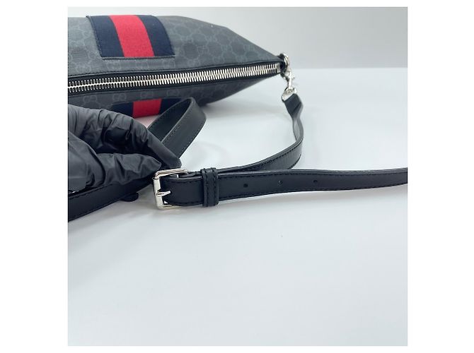 Gucci Web Stripe Schultertasche Schwarz - Ansicht 10