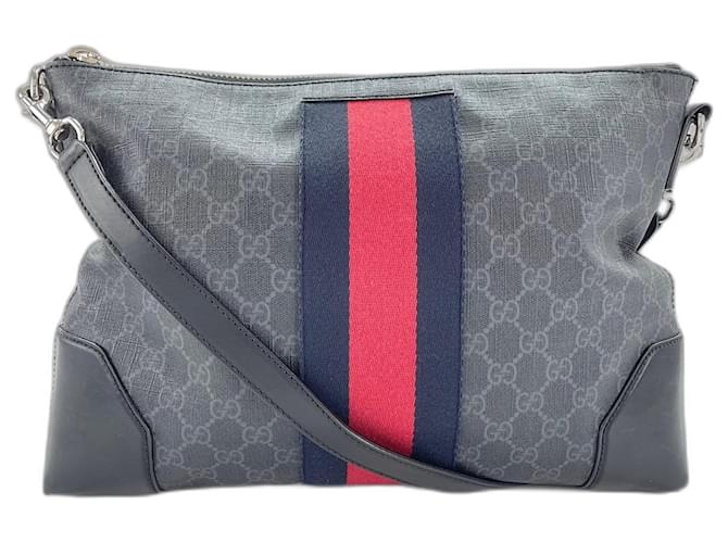Gucci Web Stripe Schultertasche Schwarz - Ansicht 2