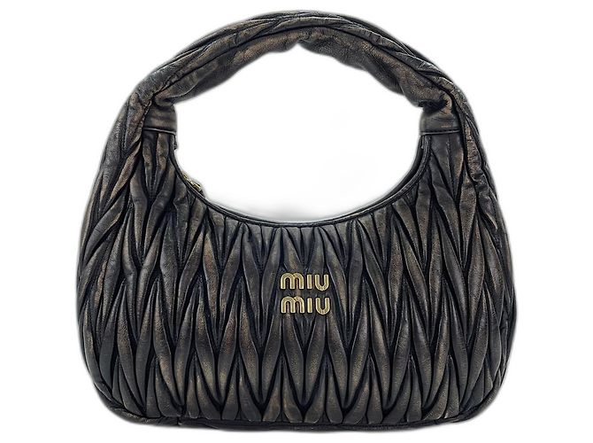 Borsa Miu Miu Wonder Matelassé Marrone - vista 2