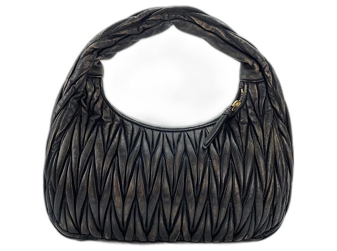 Borsa Miu Miu Wonder Matelassé Marrone - vista 3