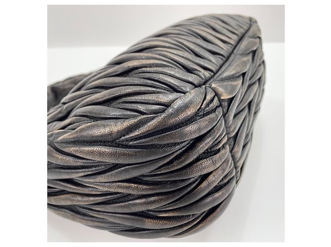 Borsa Miu Miu Wonder Matelassé Marrone - vista 8