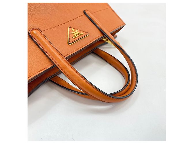 Borsa a 2 modi in pelle arancione Prada - vista 10