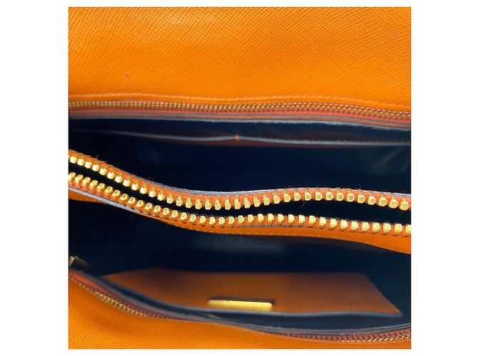 Borsa a 2 modi in pelle arancione Prada - vista 12