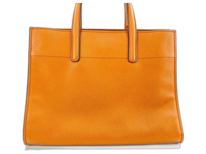 Borsa a 2 modi in pelle arancione Prada - vista 3