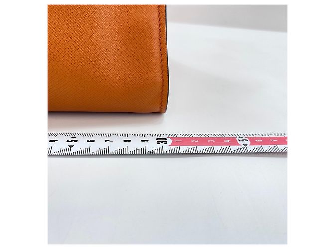 Borsa a 2 modi in pelle arancione Prada - vista 4