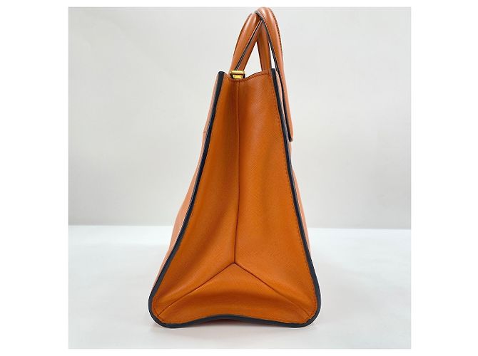 Borsa a 2 modi in pelle arancione Prada - vista 6