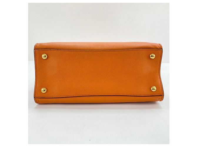 Borsa a 2 modi in pelle arancione Prada - vista 7