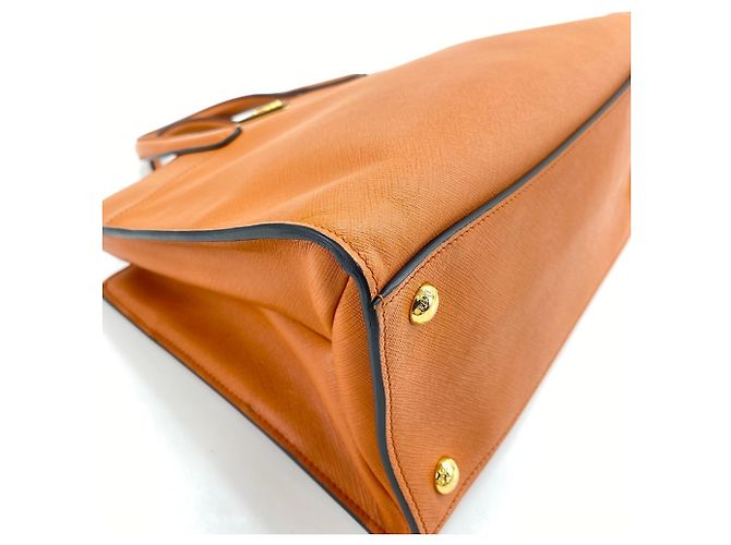 Borsa a 2 modi in pelle arancione Prada - vista 8