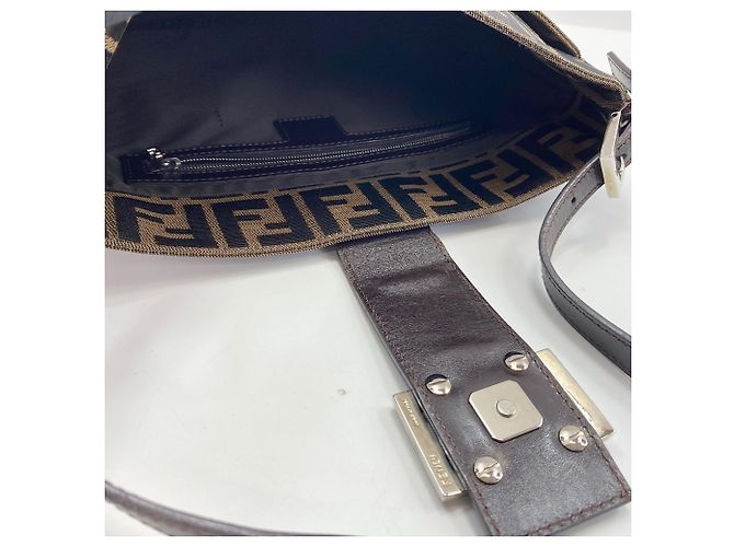 Borsa a Spalla Fendi Zucca Marrone - vista 12