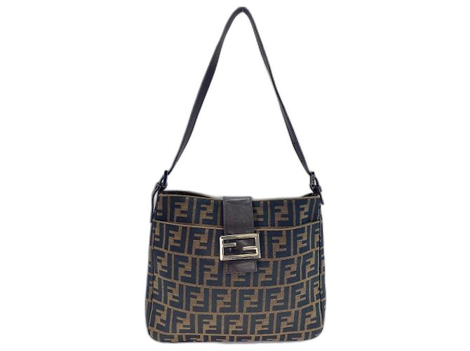 Borsa a Spalla Fendi Zucca Marrone - vista 2