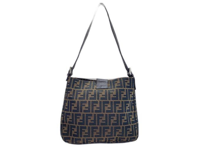 Borsa a Spalla Fendi Zucca Marrone - vista 3