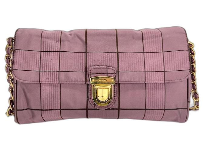 Borsa a tracolla in nylon viola Prada Porpora - vista 2