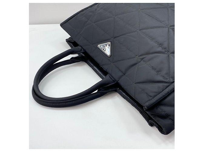 Borsa Tote in Nylon Nero Prada - vista 10