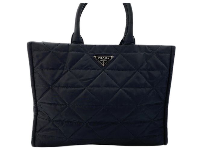 Borsa Tote in Nylon Nero Prada - vista 2